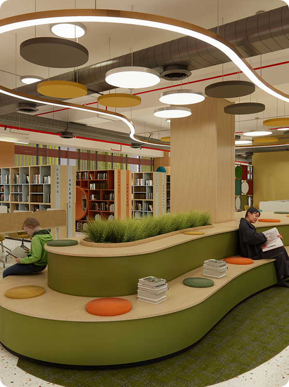 Modern library or learning space
