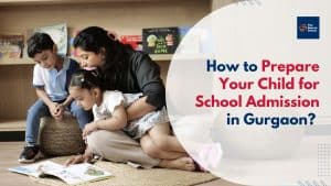 Child and parent preparing for school admission interview in Gurgaon.