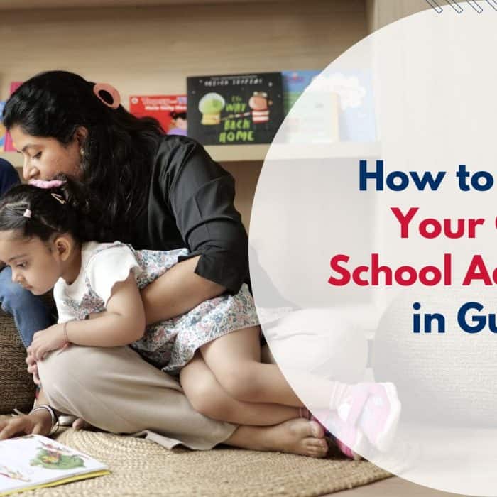 Child and parent preparing for school admission interview in Gurgaon.