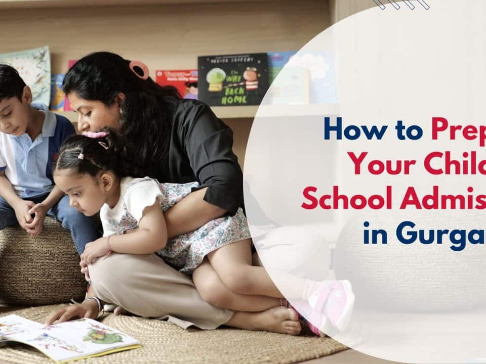 Child and parent preparing for school admission interview in Gurgaon.