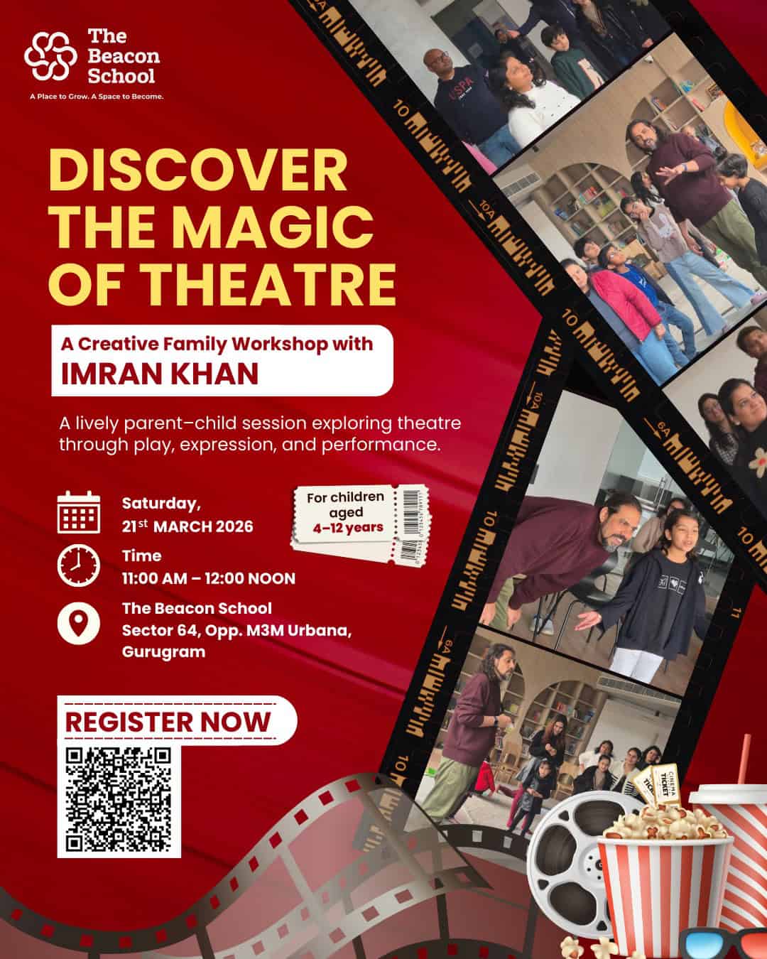 Imran Khan workshop on theatre for children aged 4-12 at The Beacon School, Gurugram, on March 21, 2.